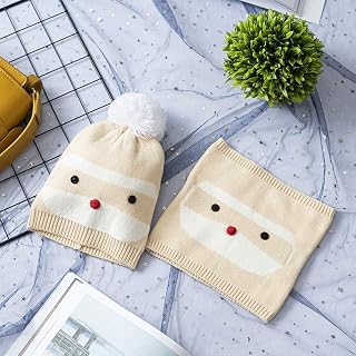 2pcs/Set Baby Winter Knitted Hat Scarf Set, Pom Pom Beanie Hat and Neckerchief Warm Winter Crochet Hat Set 1-5 Years, Fit for Christmas, Outdoor for Christmas Fit Outdoor Sport