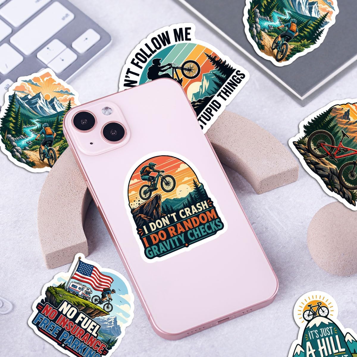 Vybonz Mountain Bike Stickers Cycling Outdoor Adventure Decal Pack image 2