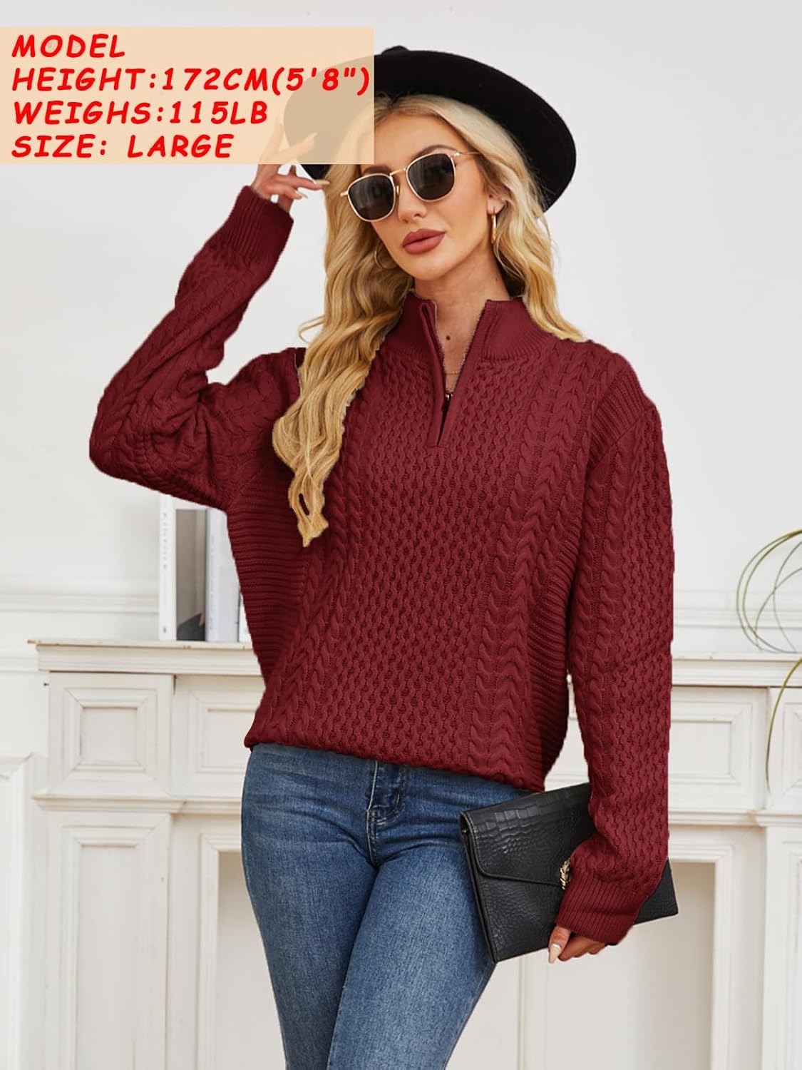 Men's Irish Fisherman Sweaters Cable Knit Half Zip Jacquard Pullover Sweater - Image 2