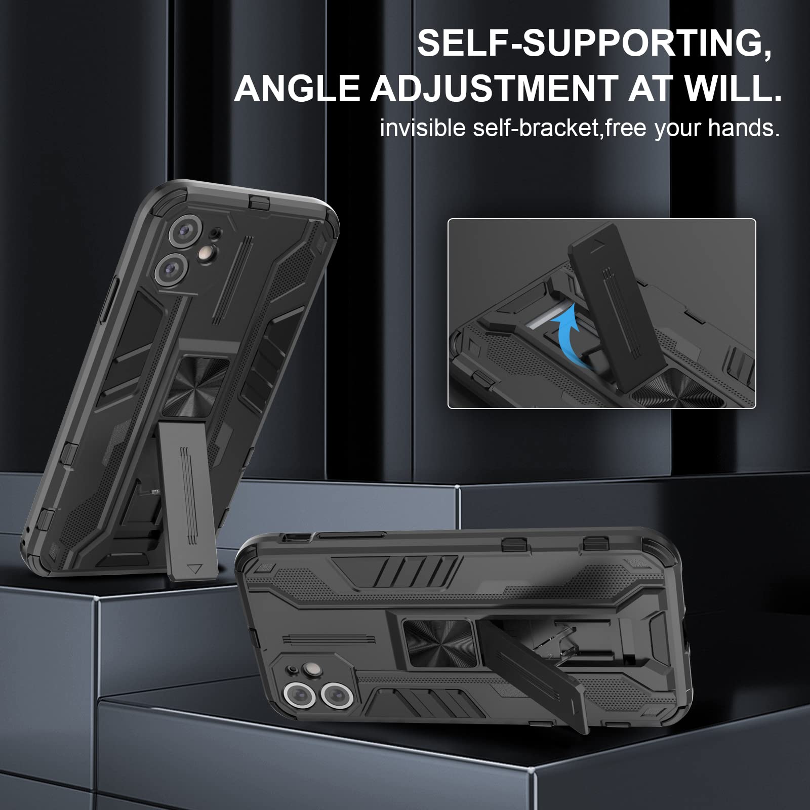 Btstring Coque pour iPhone 15 avec Verre Trempé, Outdoor