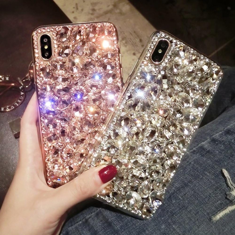 Funda de Lujo para teléfono con Diamantes de imitación para Samsung S23 S22 S21 S20 S10 S9 Plus Ultra Fe Note 10 20 Galaxy Diamond Glitter Women Pink Cover, Rosa, para Galaxy S21
