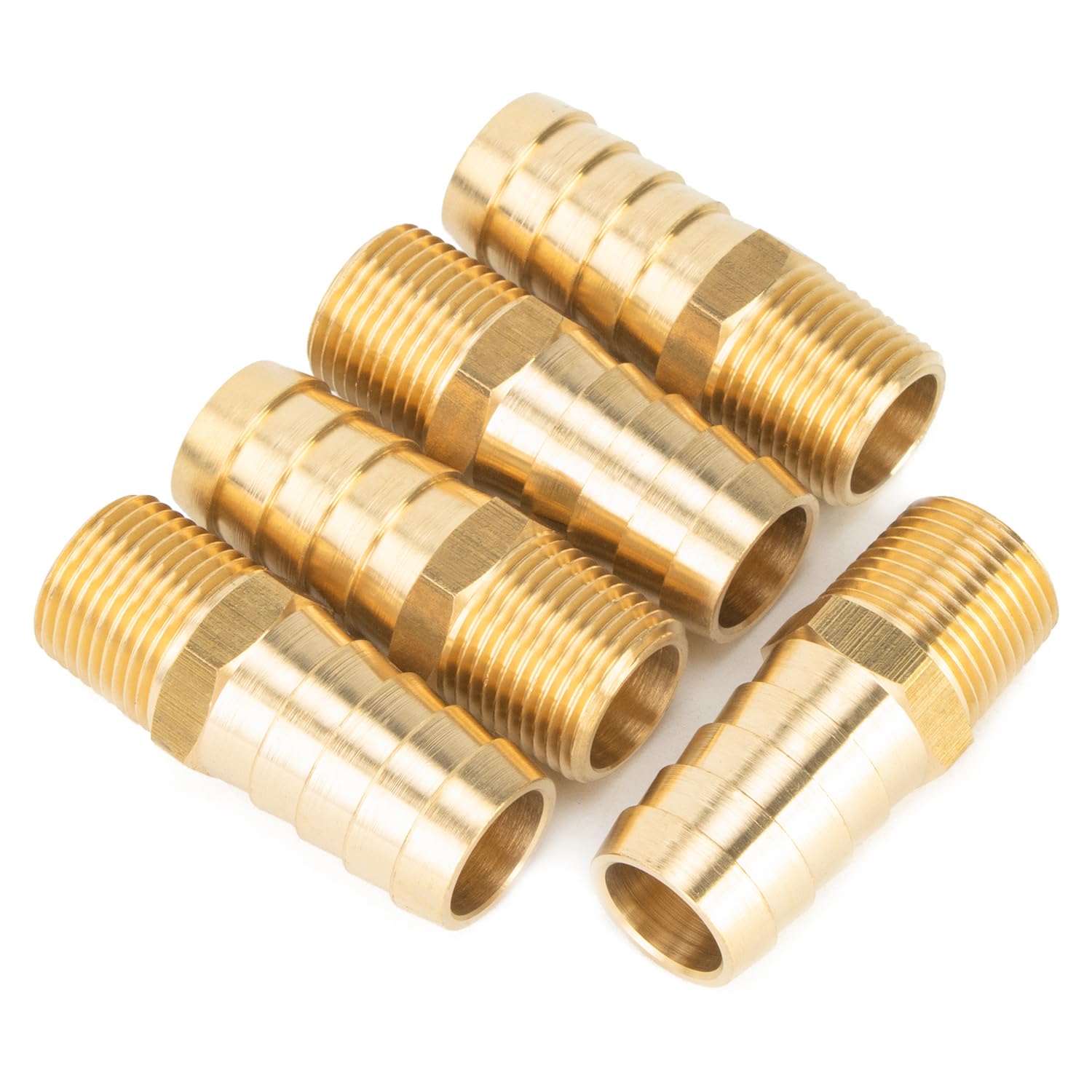 5 Raccordi Raccordo A Barbiglio In Ottone 3/4 Pollice Maschio BSPP X Tubo 19 Mm - Connettori Per Gas E Acqua - 3