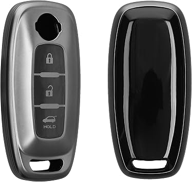 kwmobile Key Fob Cover for Nissan 3-Button Ariya B6 B9 X-Trail T33 Qashqai Cover - Protective Car Key Case - Soft Anti-Slip TPU Shell - Scratch Resistant - Black Matte / Black