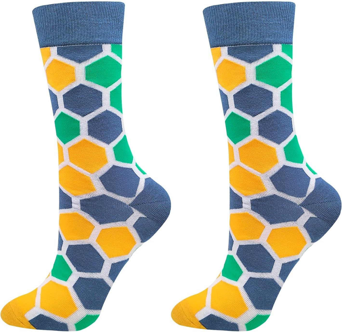 Fun Colorful Socks Patterned Funky Happy Crew Sock Combed Cotton Stockings Packs - Image 6