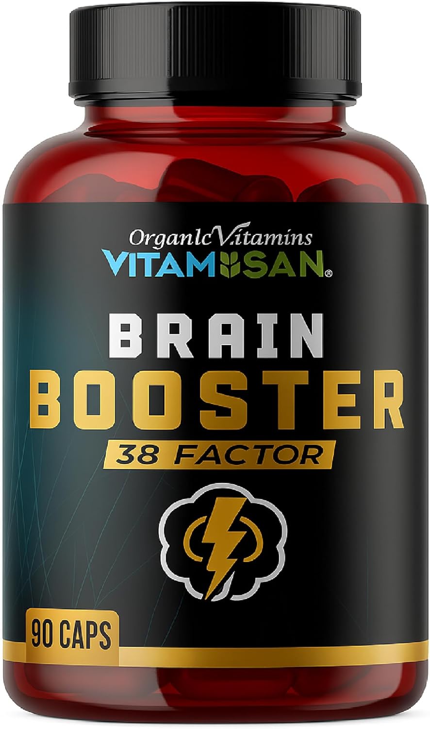 Brain Booster 38 Factor | Premium Herbal & Vitamin Blend for Focus, Clarity & Cognitive Support | Adaptogen & Mushroom Complex with Vitamin B3 | Daily Mental Performance Formula – 90 Capsules - Image 2