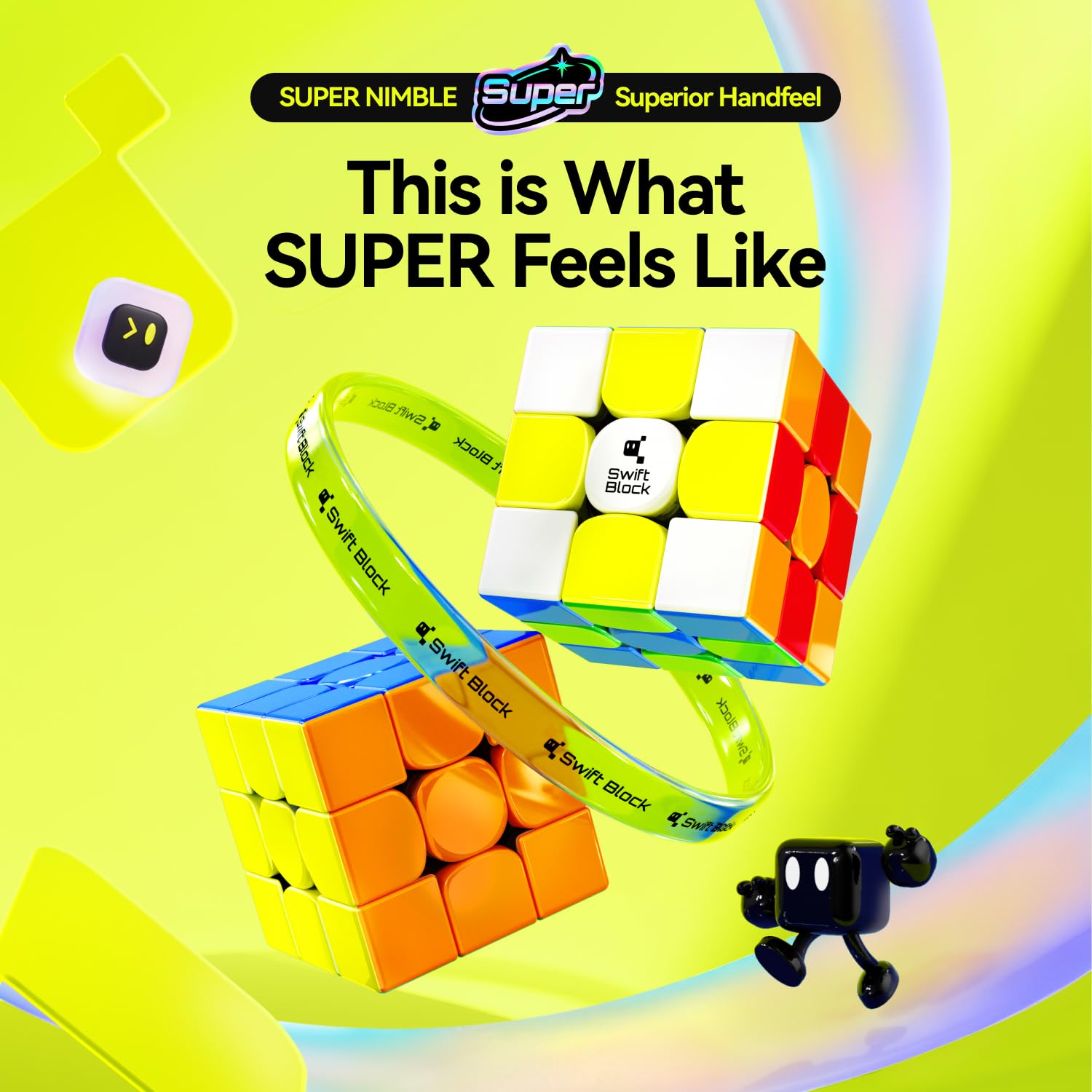Swift 3x3 Super Maglev Speed Cube, Super Magnetic Levitation & Superior Handfeel, Puzzle Game Brain Teasers Toy for Kids Beginners Holiday Birthday Gifts, Swift Block 2026 Flagship UV Version - 5