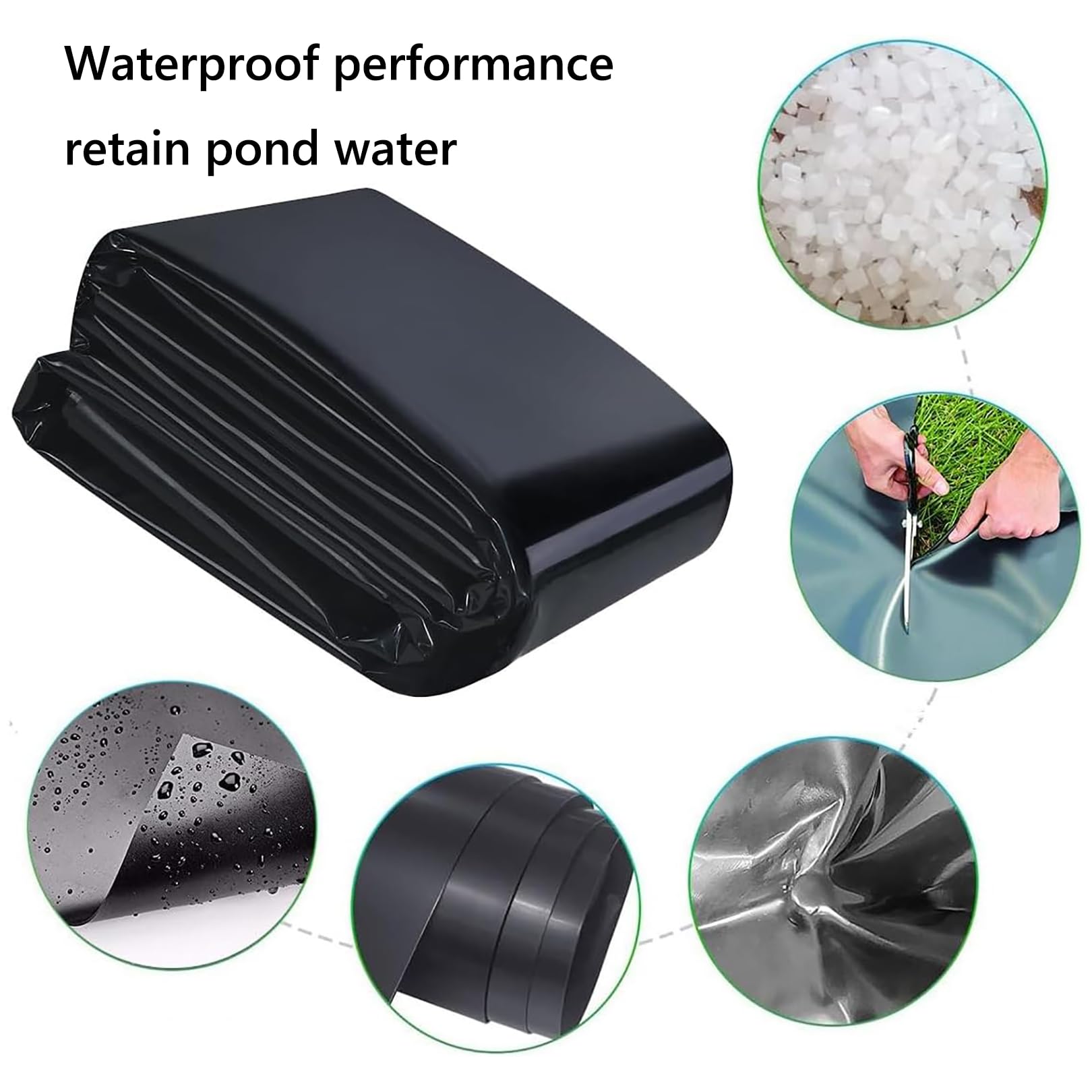 Bache Bassin en PVC Noir de qualité - 1m x 1m/bâche pour Bassin Convient pour Les étangs, Les biotopes, Les piscines Nat