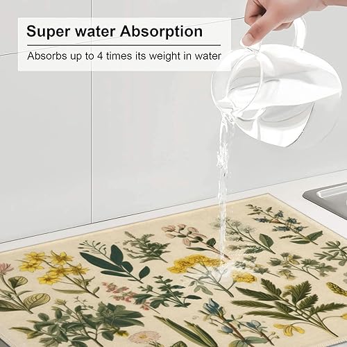 Vista 61 de Tapetes grandes de secado de platos para encimera de cocina, tapete de secado de cocina de microfibra, almohadilla de drenaje XL, tapete absorbente