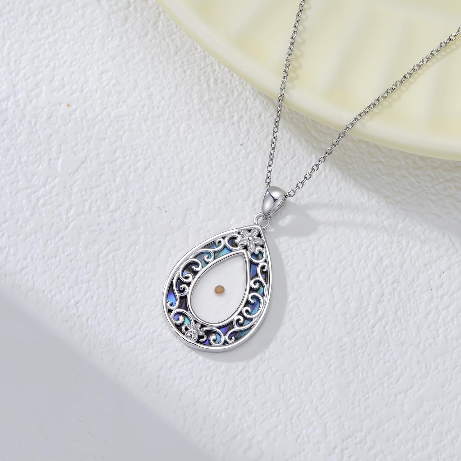 Mustard Seed Necklace 18K Gold Plated/White Gold Plated Abalone Mountain Faith of A Mustard Seed Religious Jewelry Mothers Day Gifts for Women