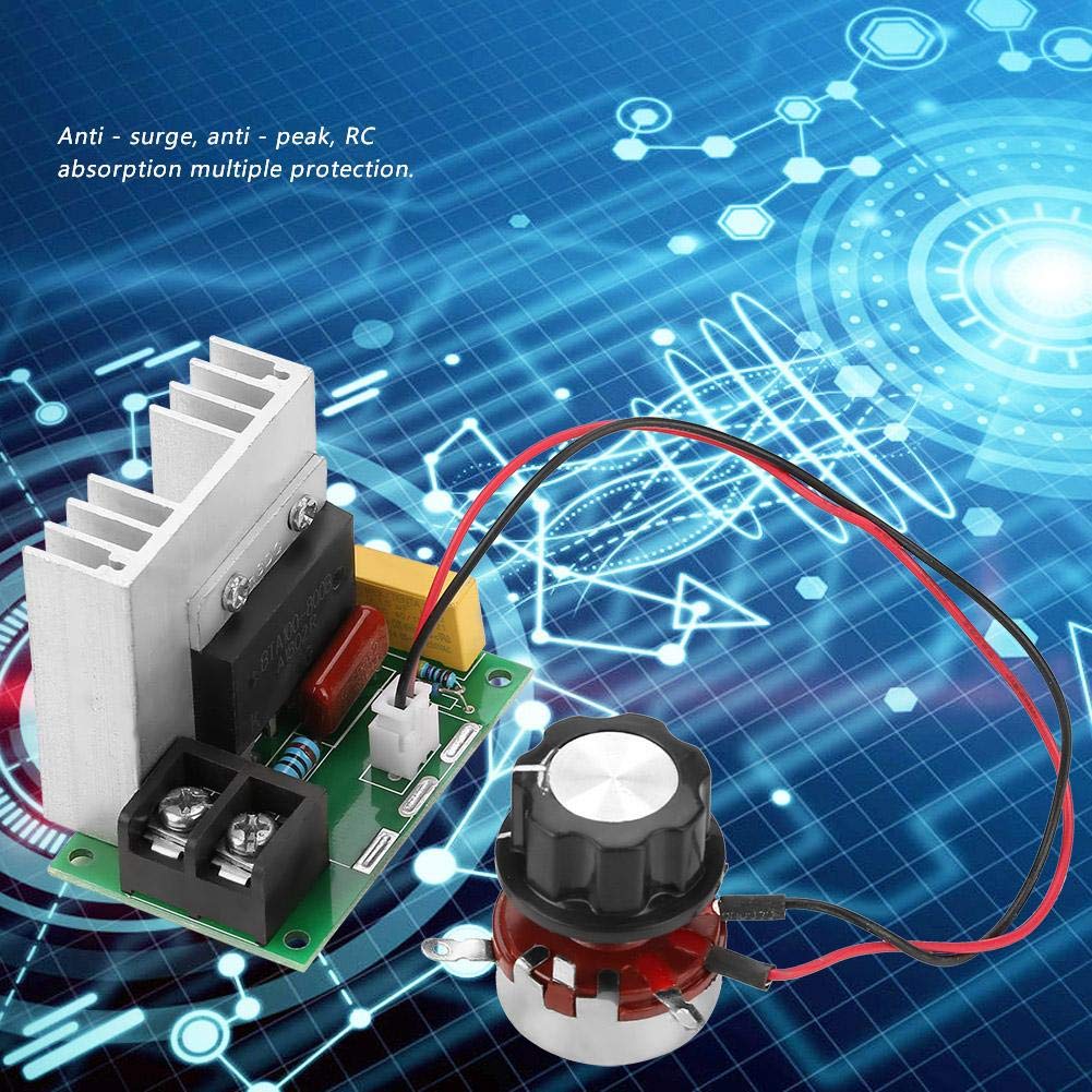 Akozon Elektronische hoge spanningsregelaar AC 0-220 V 8000 W digitale dimmer elektromotor snelheidsregelaar wisselstroommotor