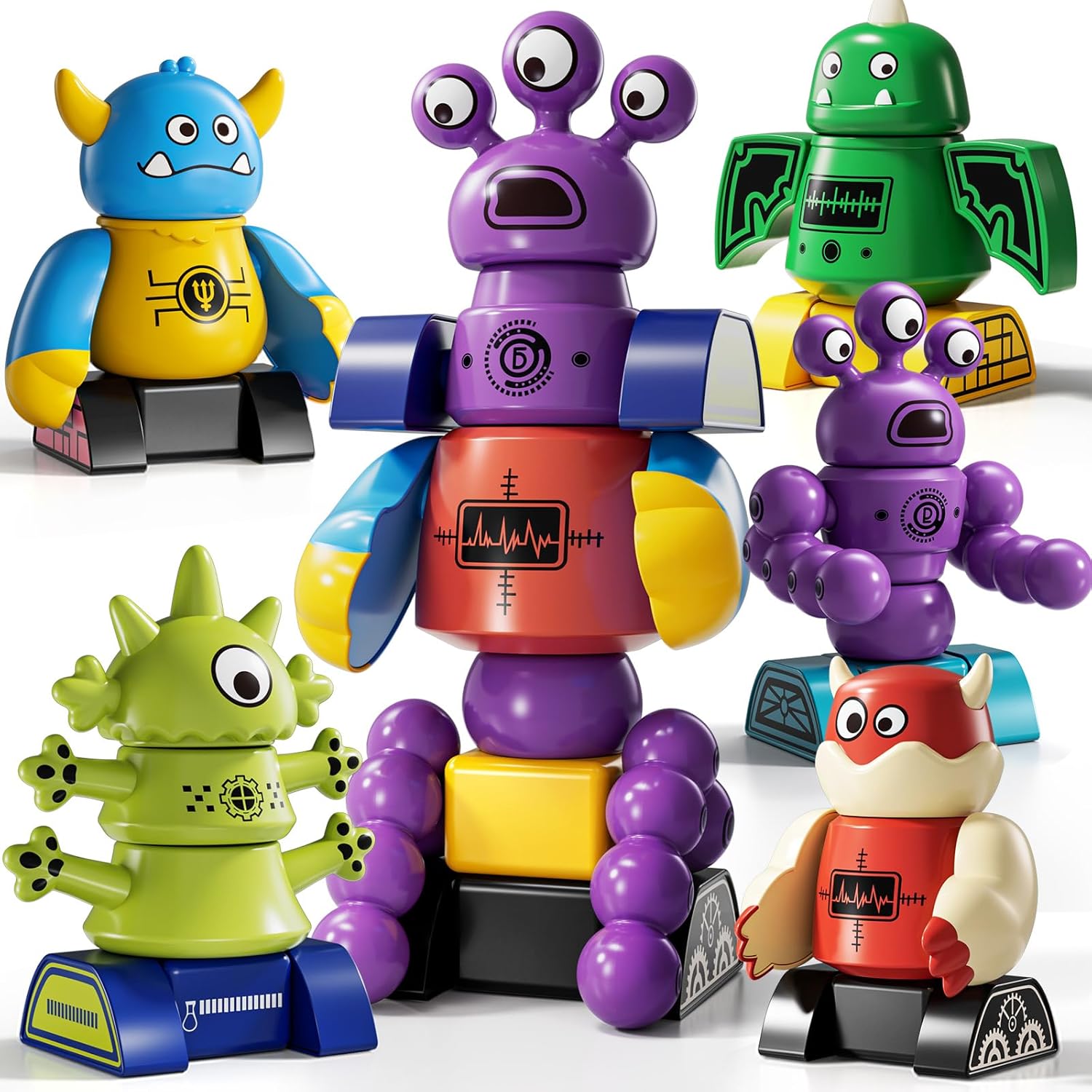 Magnets Robot Building Toys for Kids Ages 3-5 4-8, 36 PCS Monsters Robot Building Blocks Set with Storage Box, Creative Learning Christmas Birthday Gifts Toys for Boys Girls Ages 2-12 - Image 9