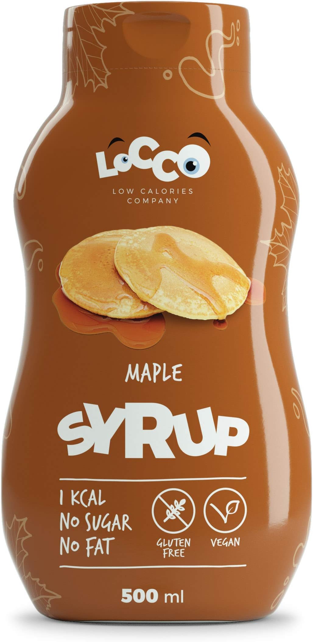 LoCCo Low Calorie Maple Syrup 500ml; Slimming Food for Diabetics on Keto Paleo Dukan Diet
