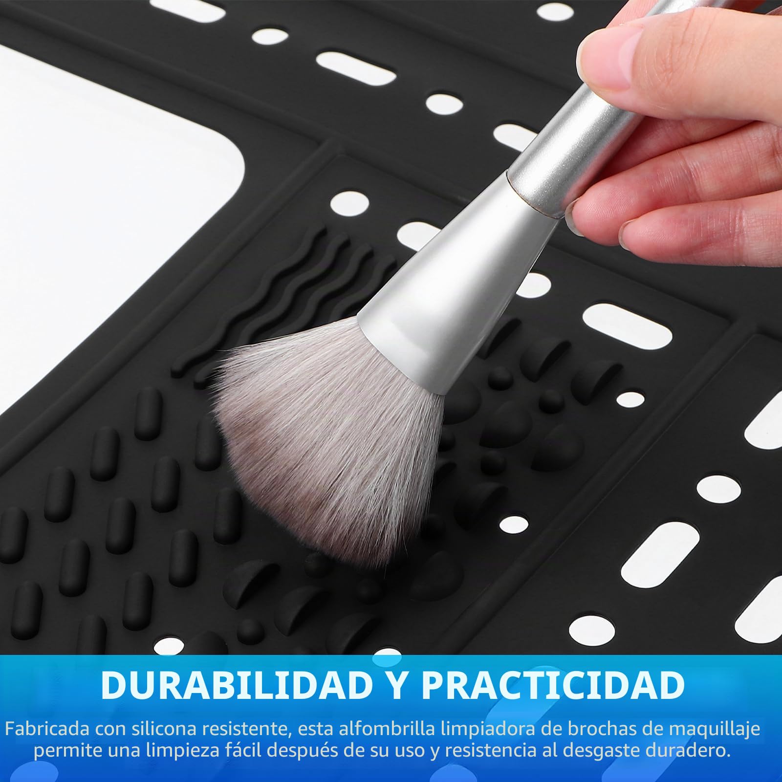 TOPBATHY Cubierta Plegable para Fregadero De Baño 21.6X16.9 Pulgadas Tapete De Silicona Multifuncional con Drenaje Organizador para Maquillaje Y Secado
