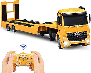 DOUBLE E Benz Licensed Remote Control Semi Truck with Trailer