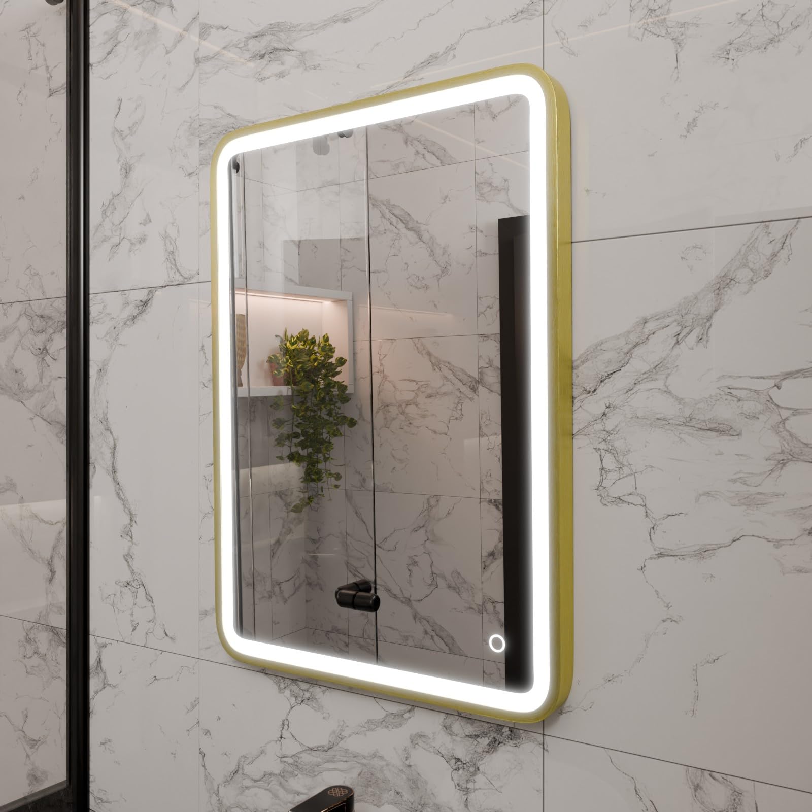 Harper & Harlow 700x500 Vela Brushed Brass LED Illuminated Bathroom Mirror