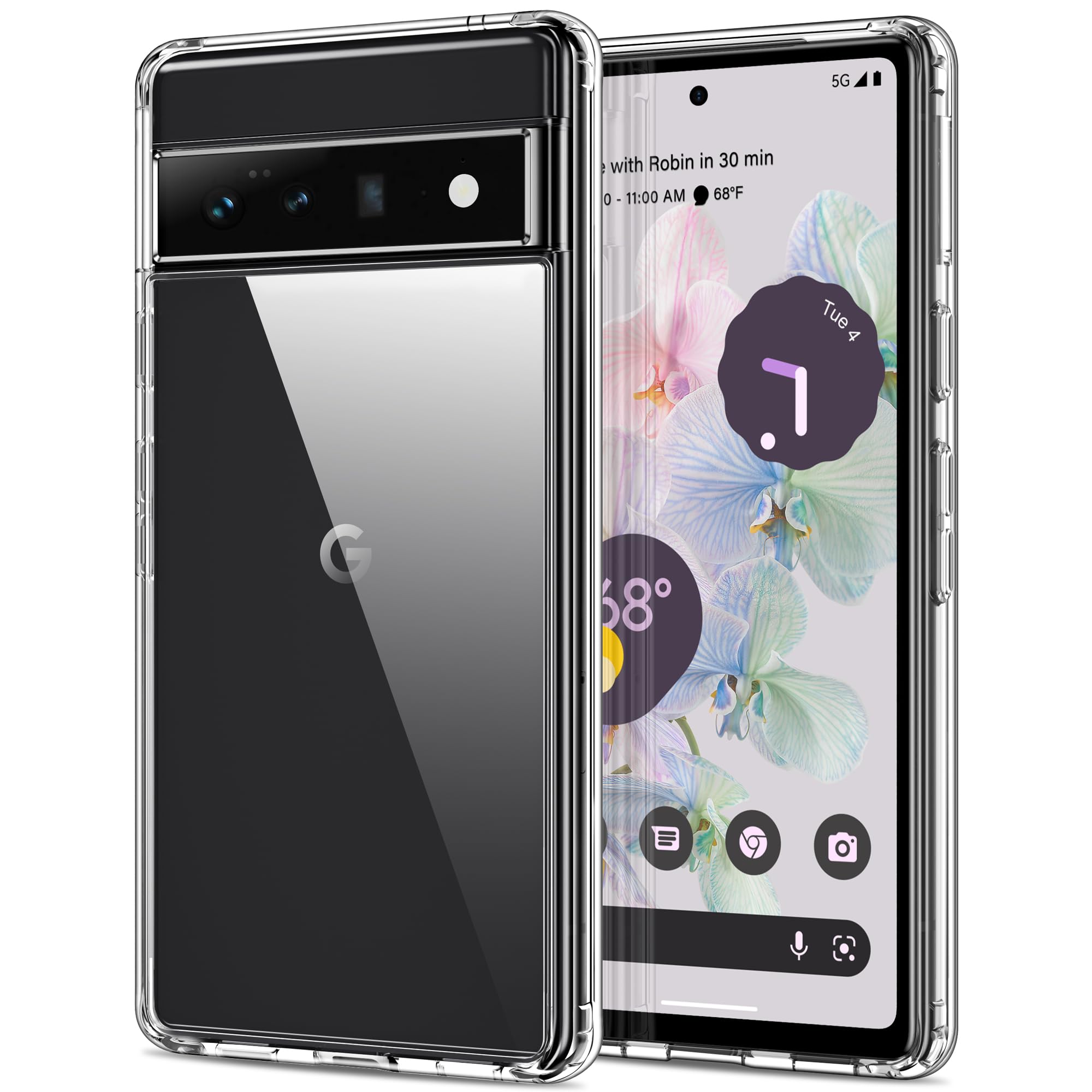 HOOMIL for Google Pixel 6 Pro Case, Non-Yellowing, Drop Protection, Anti-Scratch, Transparent Hard Back Phone Cover - Crystal Clear