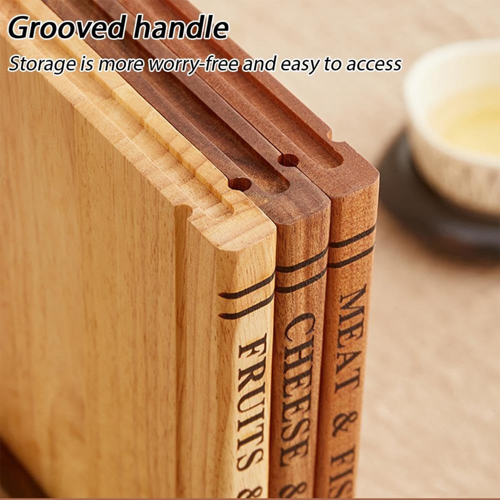 Kreatives Schneidebrett-Buch-Set 3-teiliges dekoratives Schneidwerkzeug | Holzschneidebretter Set Für rohes und gekochtes Gemüse, Brot, Gebäck, Sushi, Fleisch, Zuhause, Outdoor, Camping, Picknick