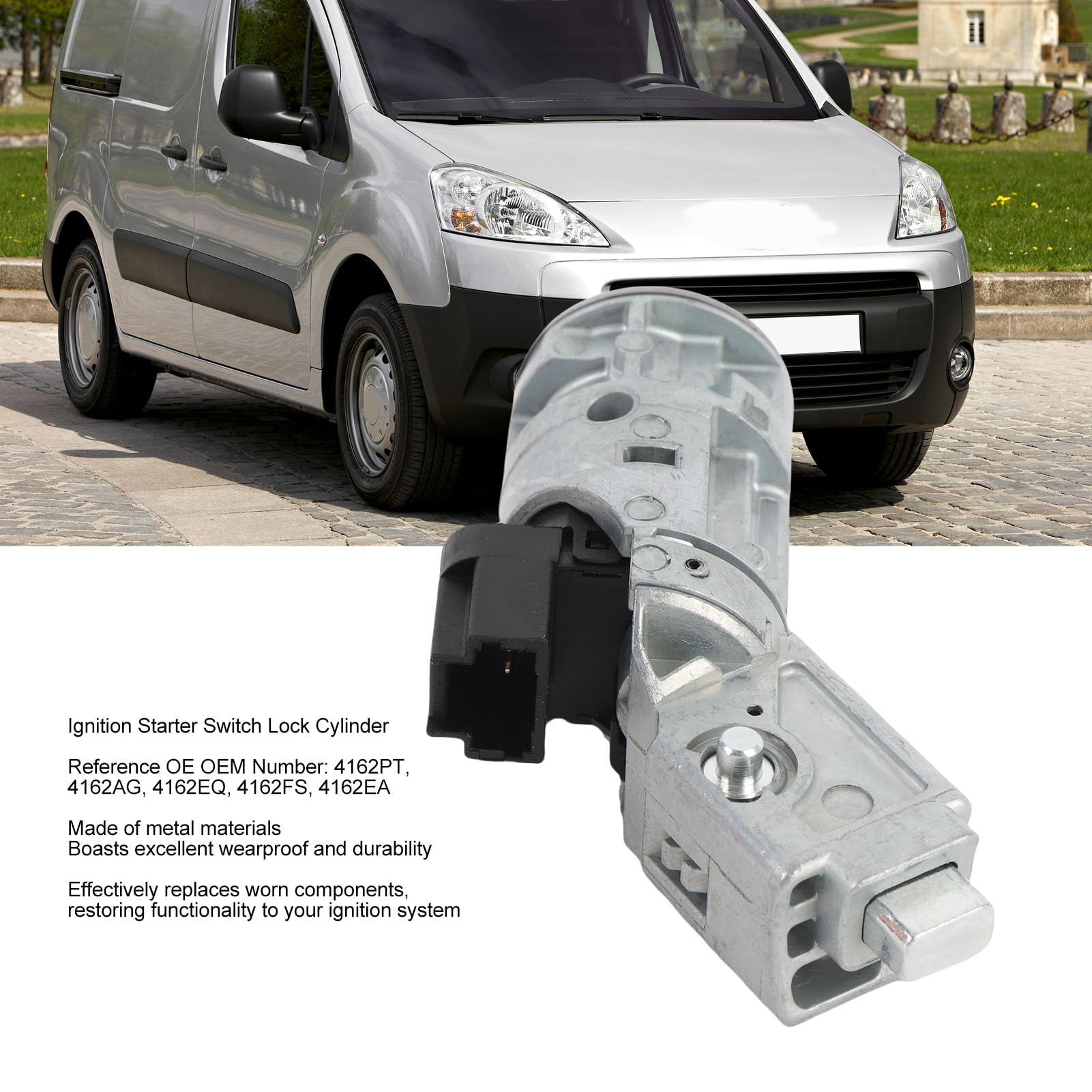 Cylindre de Serrure de Commutateur de Démarrage avec 2 Clés pour Partner MK2 et Berlingo MK2 2008-2018 Remplacement fiable et Facile à Installer