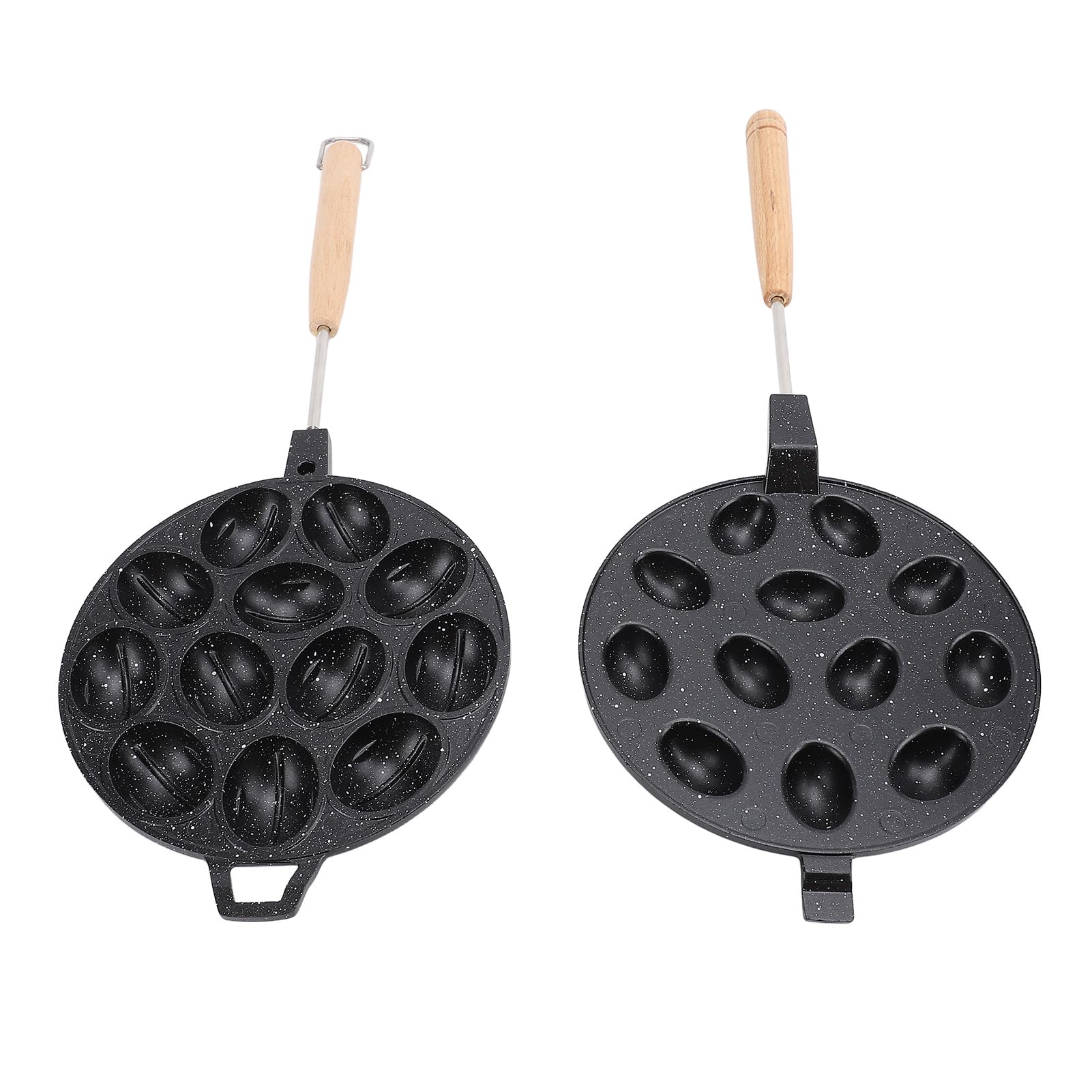 Moule à biscuits en forme de noix en alliage d'aluminium anti-adhésif pour fêtes Capacité 12 biscuits (Noir)