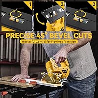 Vista 5 de Sierra de calar inalámbrica para batería De-Walt de 20V, 7 velocidades variables hasta 3200RPM, luz LED, cortes biselados de 45°, 3 movimientos