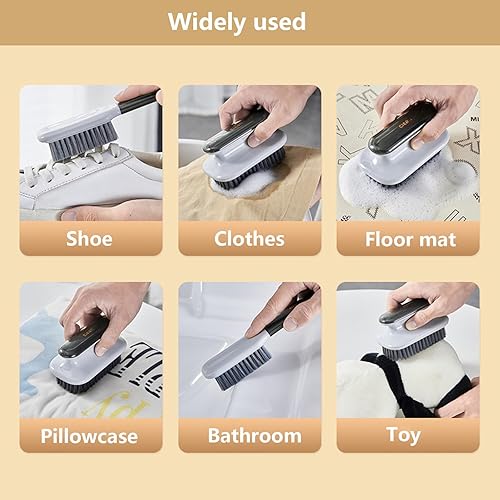 Miniatura 5 de Cepillo para manchas de lavandería, cepillo de limpieza para el hogar, cepillo para quitar manchas, cepillo de cerdas suaves, paquete de 2 cepillos