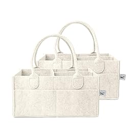 Mr. Pen- Baby Diaper Caddy Organizer, 2 Pack, Beige, Baby Caddy Organizer with Handle, Compact Size, Collapsible & Portable