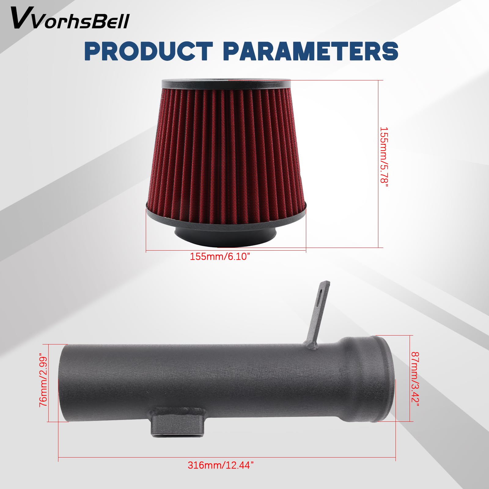 Kaltlufteinlass kompatibel mit BMW N13 1.6 F20/F21/F30/F31 116i 118i 120i 316i 318i 320i Hochleistungseinlass