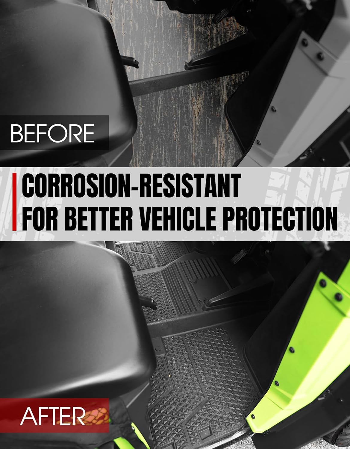 A & UTV PRO TPE Front Floor Mat for Pioneer 520 2021-2025, for Pioneer 500 2015-2023, All Weather Protection Rubber Front Row Floor Liners Slush Mat Accessories, Non-Slip, Replace #0SP63-HL5-101 - Image 3