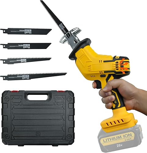 Sierra recíproca inalámbrica para batería DeWalt de 20 V, cambio de hoja sin herramientas Sawzall con 4 hojas de sierra, velocidad variable de