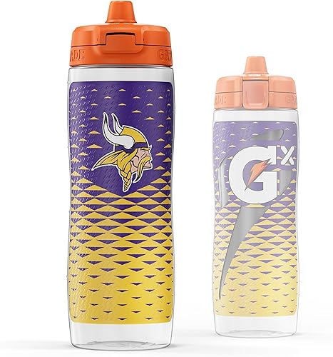 Miniatura 10 de Gatorade Gx NFL - Botellas antideslizantes para apretar, 30 onzas líquidas, sistema de hidratación Gx Miami Dolphins,Baltimore Ravens,Buffalo