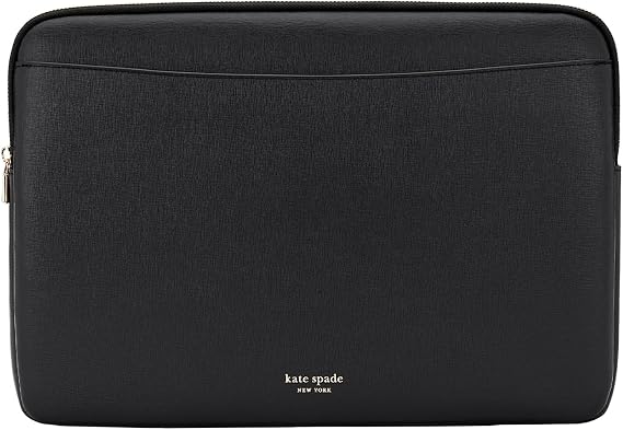kate spade new york Saffiano Laptop Sleeve 16 Inch - Black - Compatible with All MacBook M Series Devices