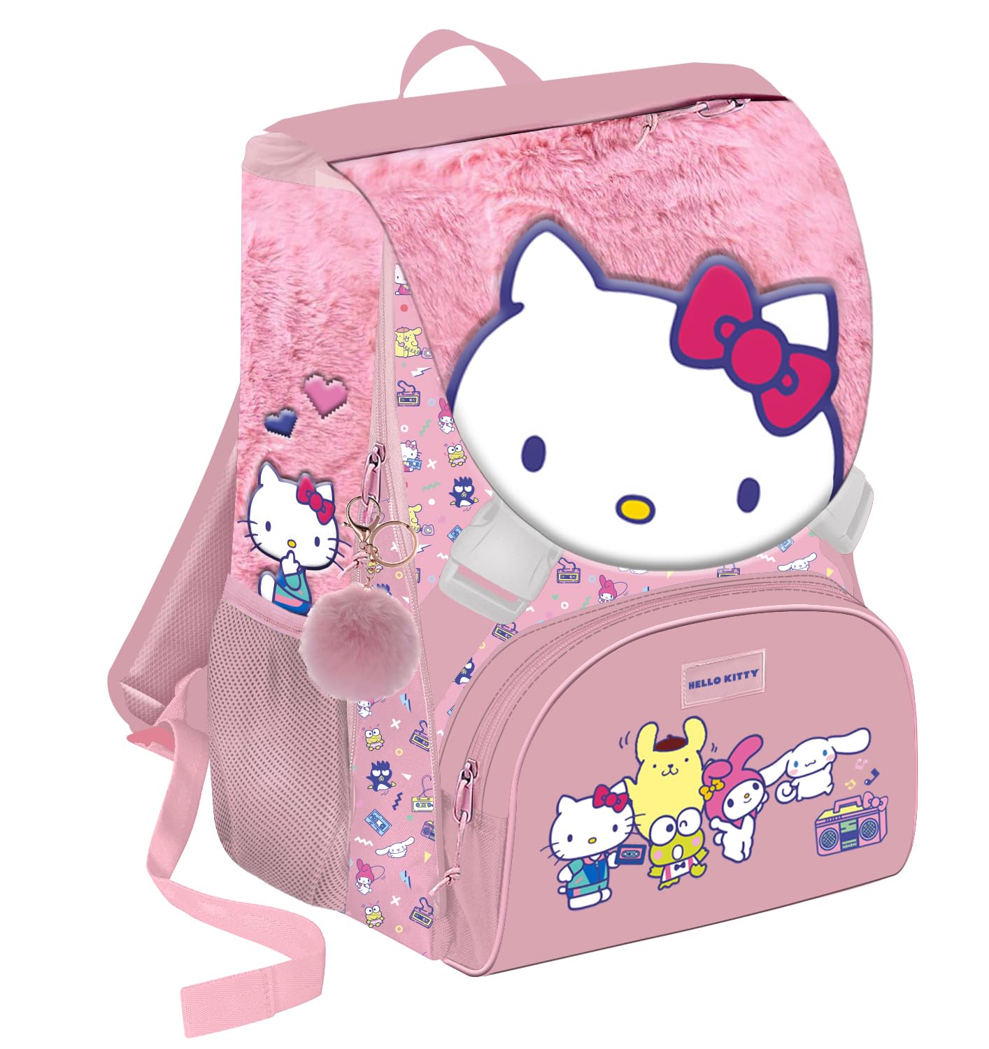 VARZI Zaino estensibile Hello Kitty per la scuola: pratico, spazioso e resistente, con design colorato e funzionale per bambini, perfetto per libri e accessori scolastici 1956