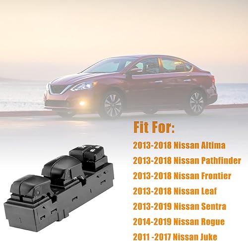 Miniatura 8 de Interruptor de control de elevalunas eléctrico maestro del lado del conductor para Nissan Sentra 2007-2008, para Nissan Frontier 2005-2012, Nissan