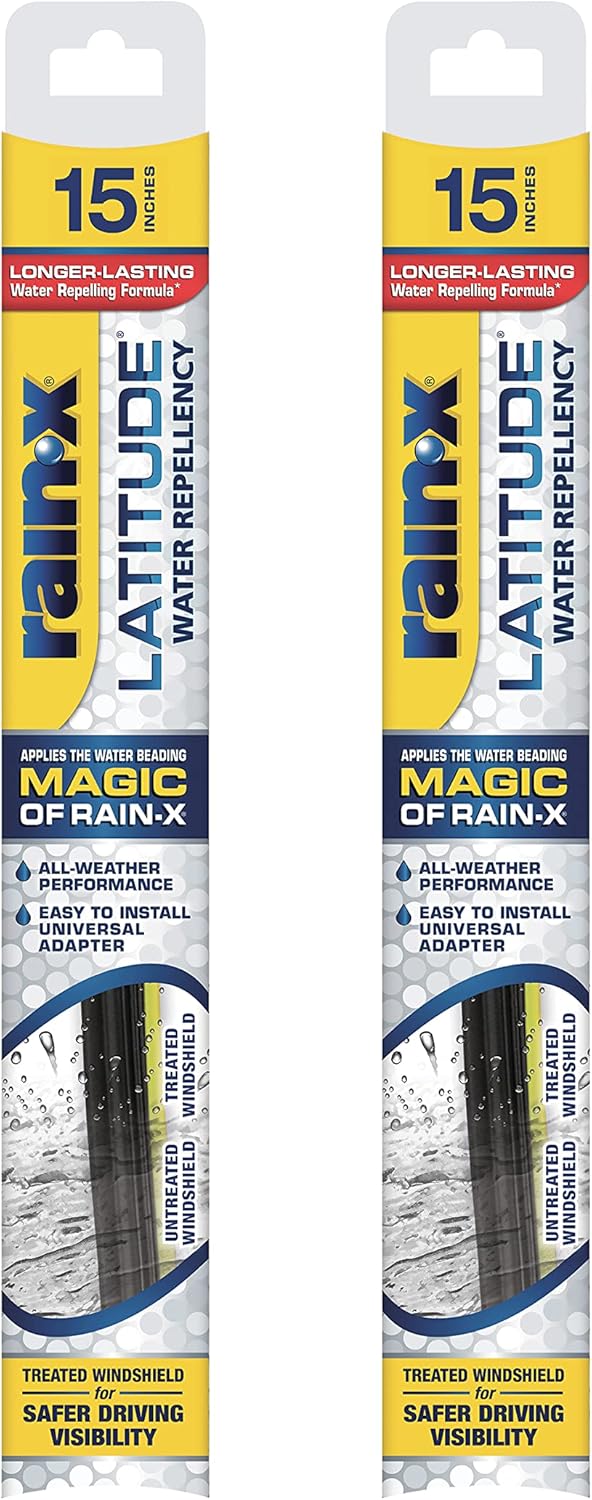 RainX 810201 Latitude 2In1 Water Repellent Wiper Blades, 15 Inch Windshield
