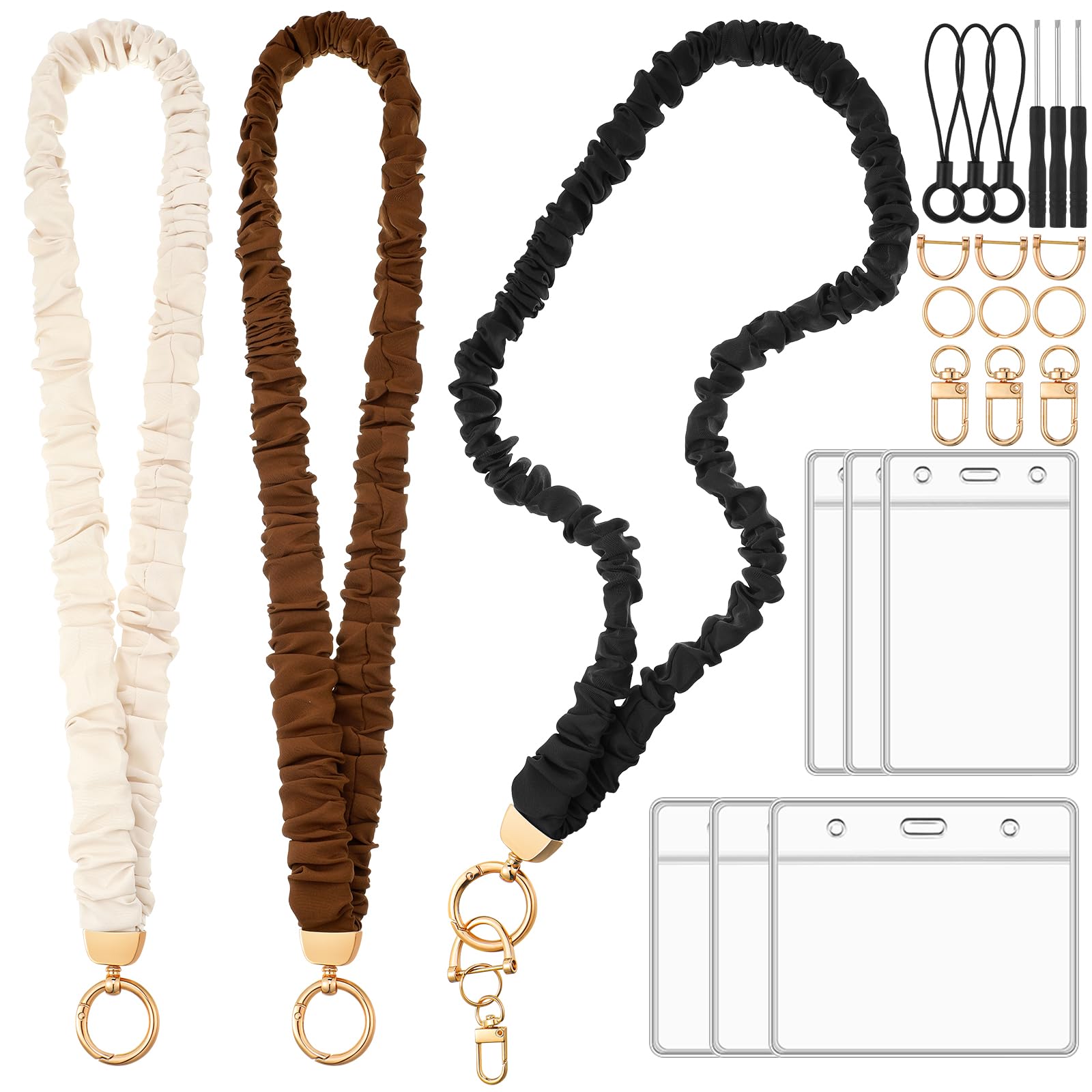 HairChrysm Scrunchies Lanyards for Id Badges, Stretchy Lanyard for Women Teacher Nurse-image-26