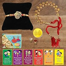 BOGATCHI LUB-15 Rakhi for Brother and bhabhi with Sweet, Rakhi for Bhai and Bhabhi, Premium Lumba Rakhi Set, Lumba Rakhi Combo, Rakhi Lumba Set, Bhaiya- Bhabhi Rakhi Set with Sweets 200g