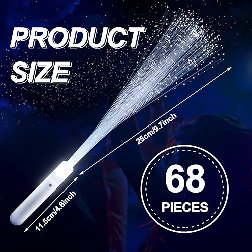 Miniatura 2 de Varita de fibra óptica LED de 68 piezas a granel, luces blancas de boda, palitos de hadas, barra mágica súper brillante con 3 modos de luz para