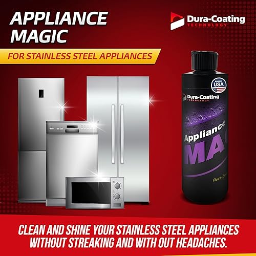 Miniatura 2 de DURA-COATING TECHNOLOGY, Appliance Magic - Limpiador y pulidor de acero inoxidable para electrodomésticos, fregadero, refrigerador, estufa y horno,