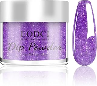 Dip Powder Glitter Purple for Valentine, Dipping Powder Nail 1 Oz French Art for Starter Manicure Salon DIY at Home, Fall Winter Colors Long Lasting