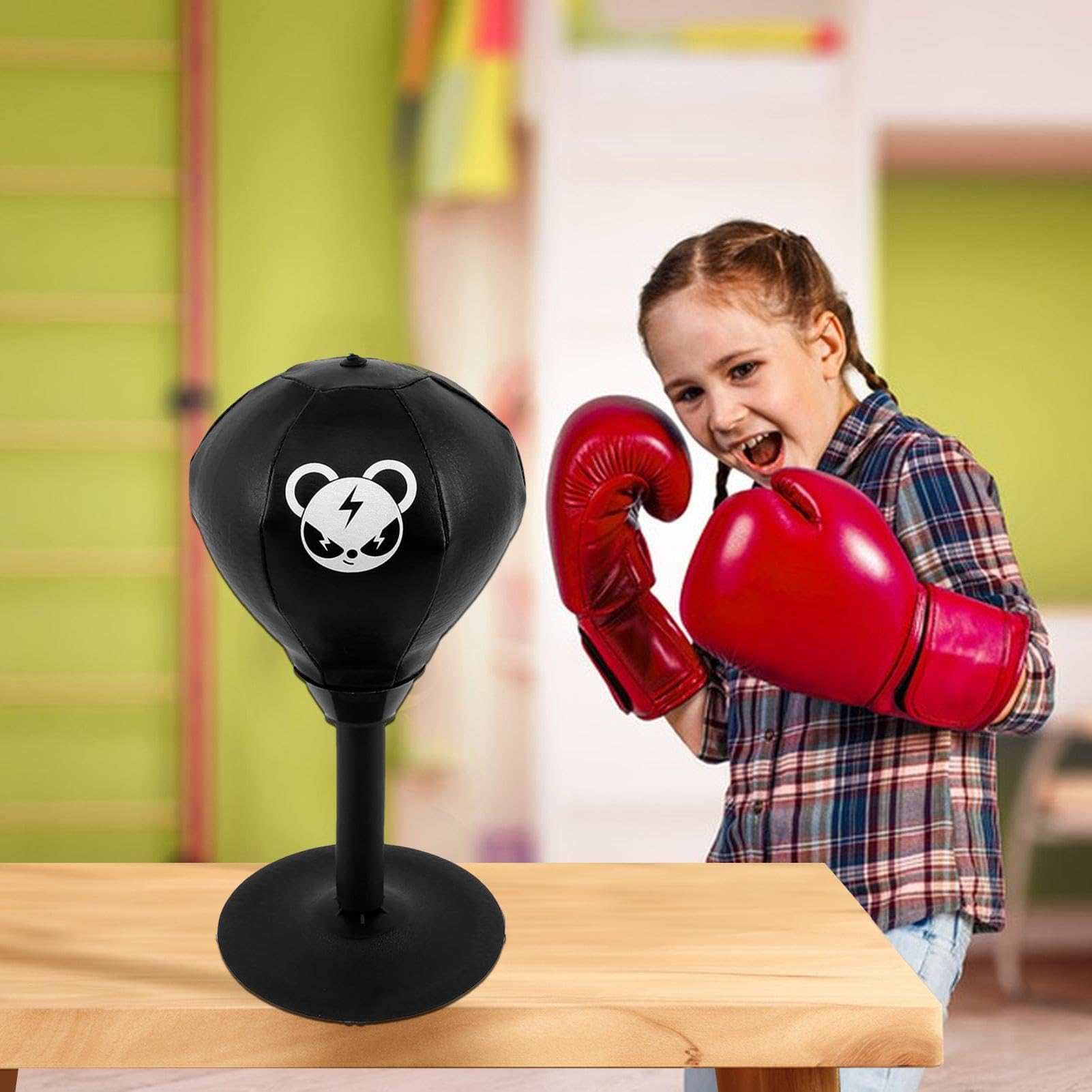 Saco De Boxeo De Sobremesa, Saco De Boxeo Divertido con Ventosa E Inflador, Saco De Boxeo De Sobremesa para Aliviar El Estrés, Saco De Areno para Niños, Adolescentes Y Adultos