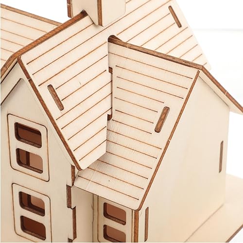 Miniatura 3 de 1 juego de rompecabezas de madera en 3D, mini kit de casa modelo de bricolaje, juguetes para edades de 8 a 13 años, casa de muñecas, juguetes