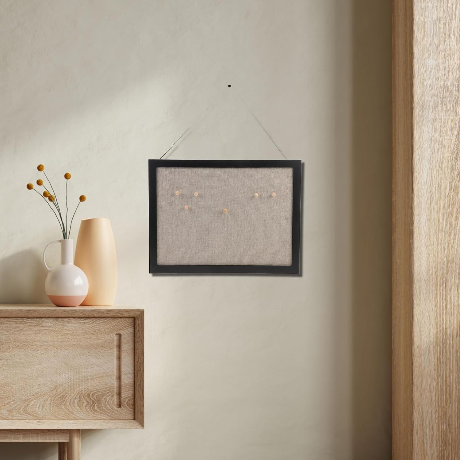 Cabilock 1set Framed Cork Board for Wall Notice Board Frame for Home Office Kitchen Lightweight Design for Memos Notes Photos