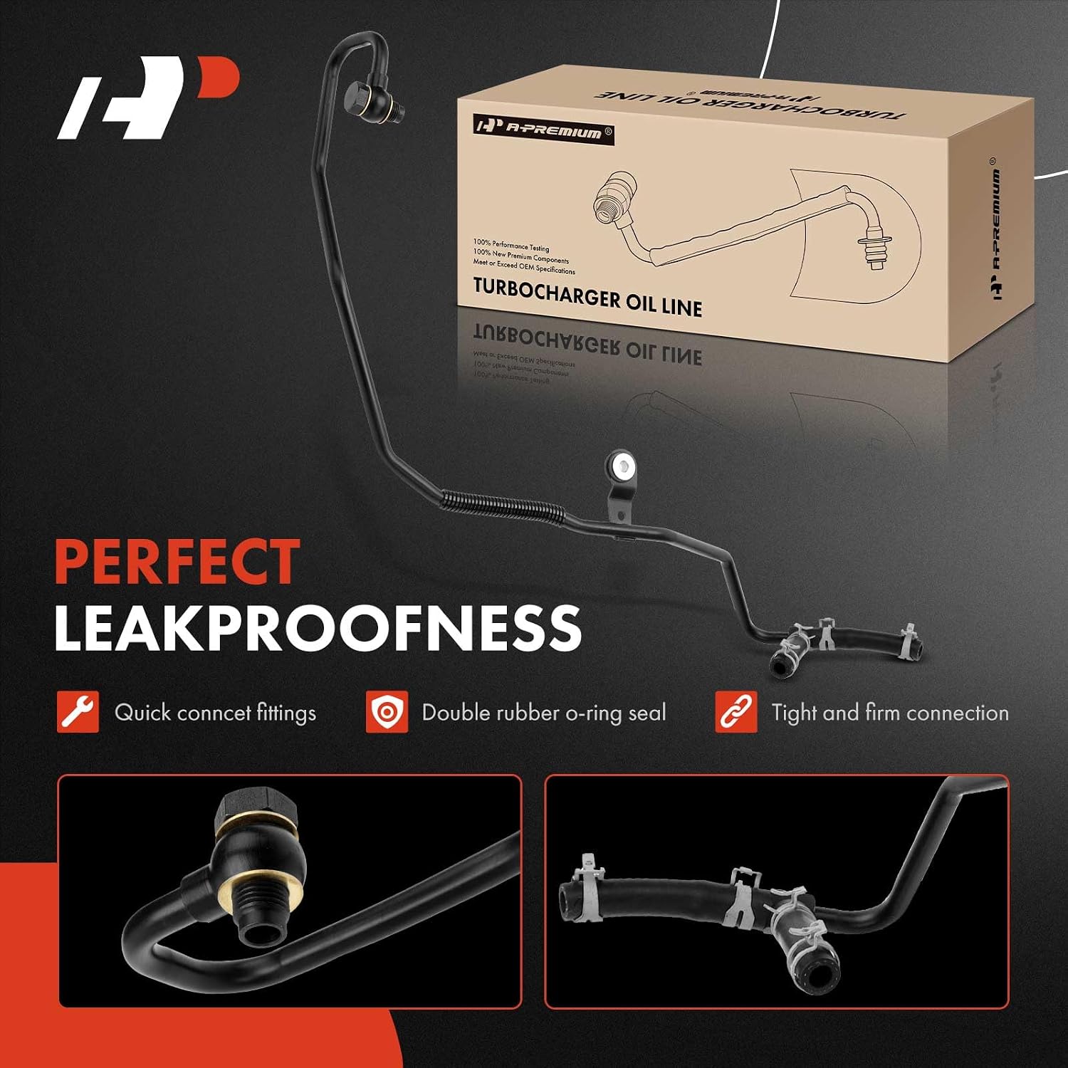 A-Premium Turbocharger Oil Supply Line Compatible with Ford Explorer/Police Interceptor Sedan 2013-2019, Taurus/Flex 2010-2019, Police Interceptor Utility 2014-2019 & Lincoln MKT 2010-2019, 3.5L
