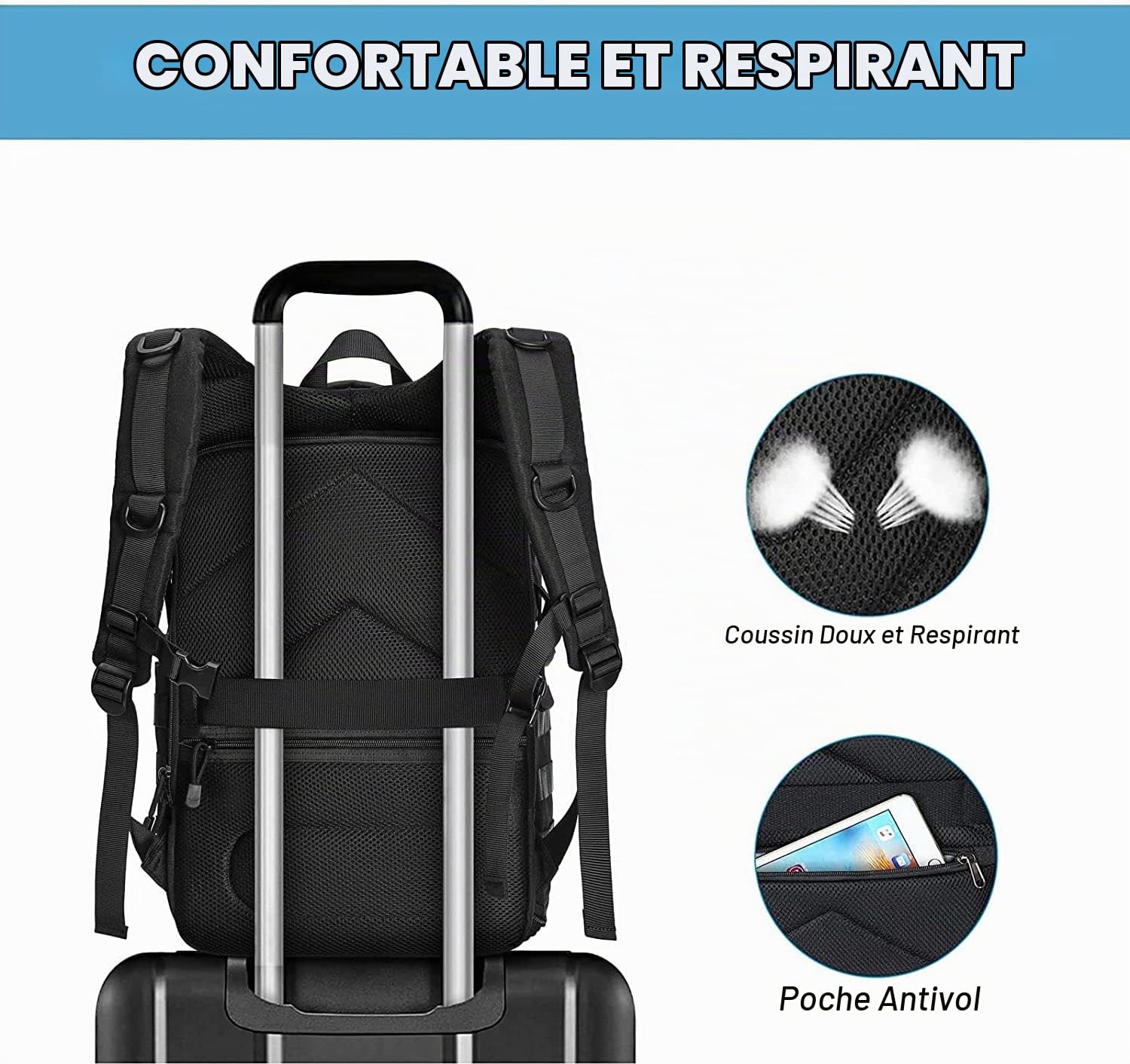 MOSISO Sac à Dos Pour Photo Compatible avec Canon/Nikon/Sony,Noir | avec DSLR/SLR/sans Miroir Photographie Tactique Caméra Sac Randonnée avec Détenteur Trépied&15-16 Pouces Laptop Compartment