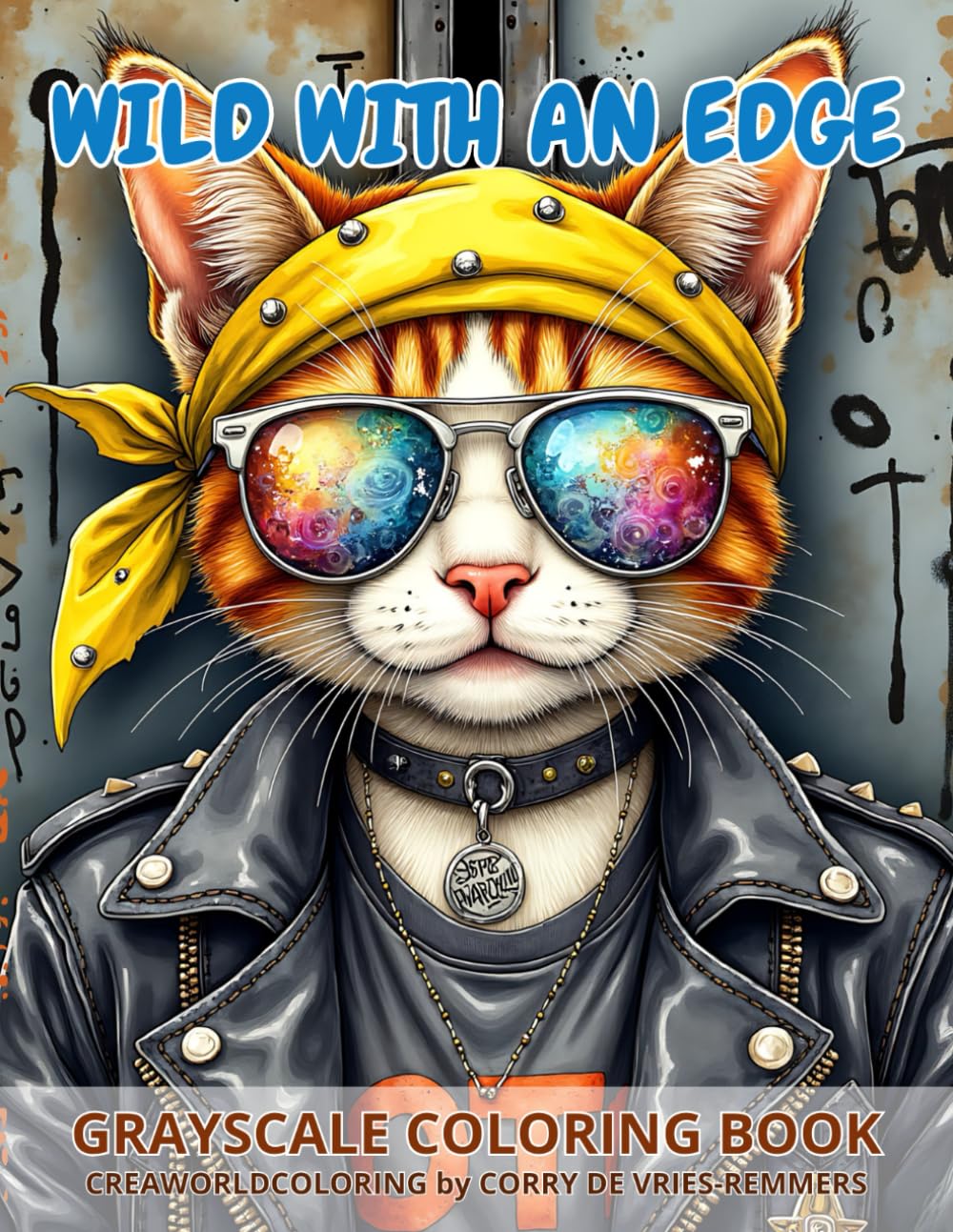 Wild with an edge: Grayscale coloring book for adults