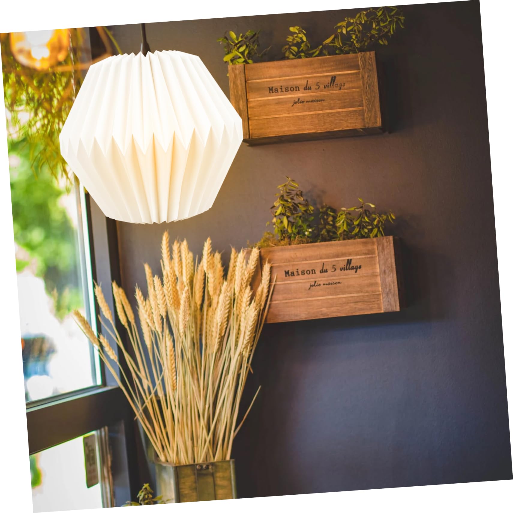 DOITOOL 2pezzi Lampadario Sospensione Stile Nordico Paralume Geometrico Artigianale Per Decorazione Casa e Camera Da Letto Accessorio Luminoso Elegante e Creativo