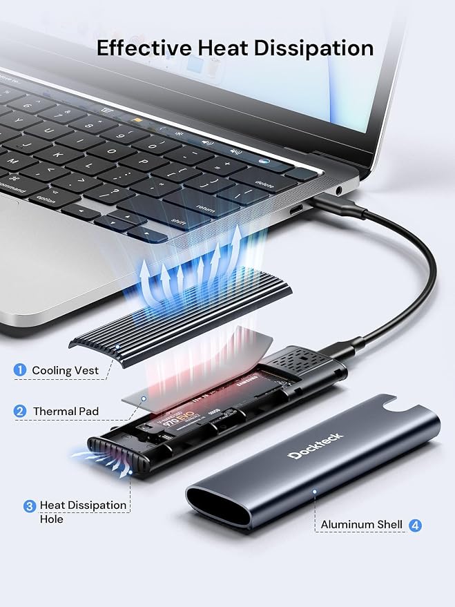 Carcasa Externa M.2 NVMe SATA SSD USB 3.2 10Gbps miniatura 3