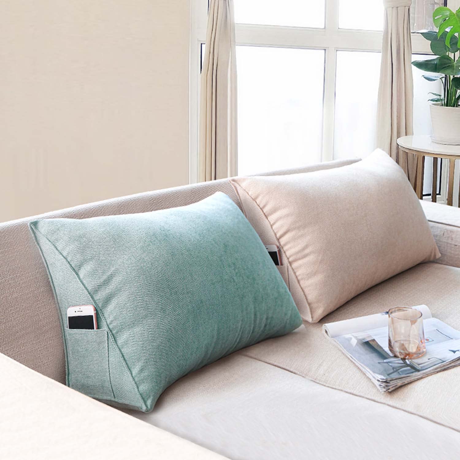 Poduszka klinowa z pianki z pamięcią kształtu, ergonomiczna poduszka do czytania, ulga w bólu, duży rozmiar, zagłówek, sofa, łóżko, zdejmowana, nadająca się do prania poszewka w zestawie