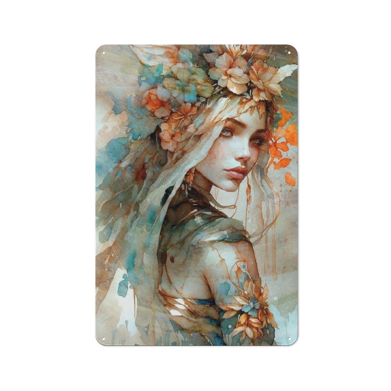 Junmoney Glance Of Freja Tin Wall Plaque 30X20cm With For Living Room Or Hallway, For Garage, Workshop And Man Cave Decoration
