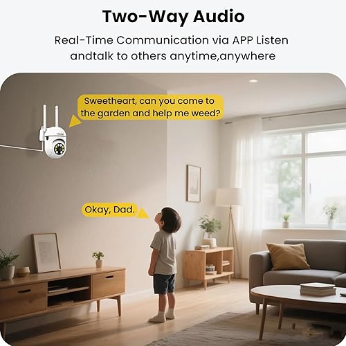 Miniatura 4 de Cámaras de seguridad inalámbricas para interiores, cámaras WiFi para seguridad en el hogar, alarma de luz de seguimiento automático y visión